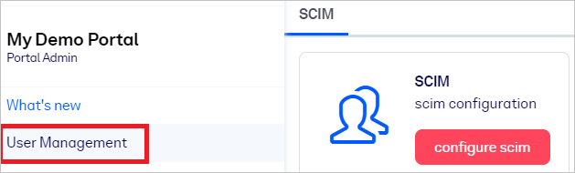 getAbstract SCIM 관리자를 보여 주는 스크린샷.