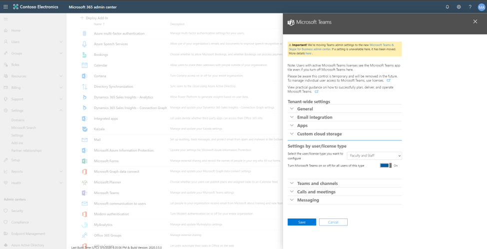 organization Microsoft Teams를 켭니다.