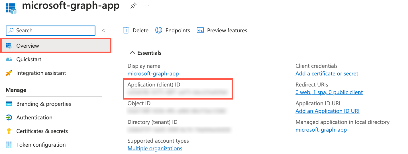 Microsoft Entra ID 앱 클라이언트 ID