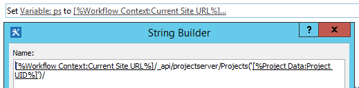 Store the URL of the project in a variable