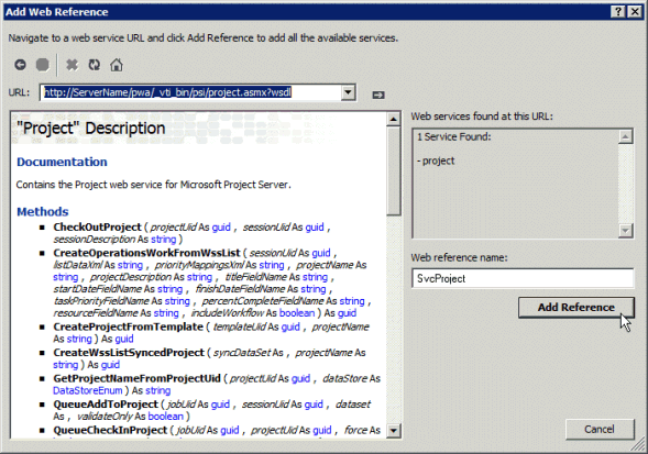 Adding an ASMX web service reference