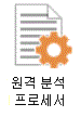 기어가 있는 원격 분석 프로세서의 아이콘입니다.