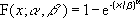 Screenshot that shows the equation for the Weibull cumulative distribution function.