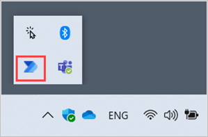시스템 트레이의 Power Automate 아이콘의 스크린샷.