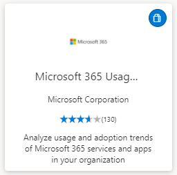 스크린샷은 Microsoft 365 사용 현황 분석 웹앱을 보여 줍니다.