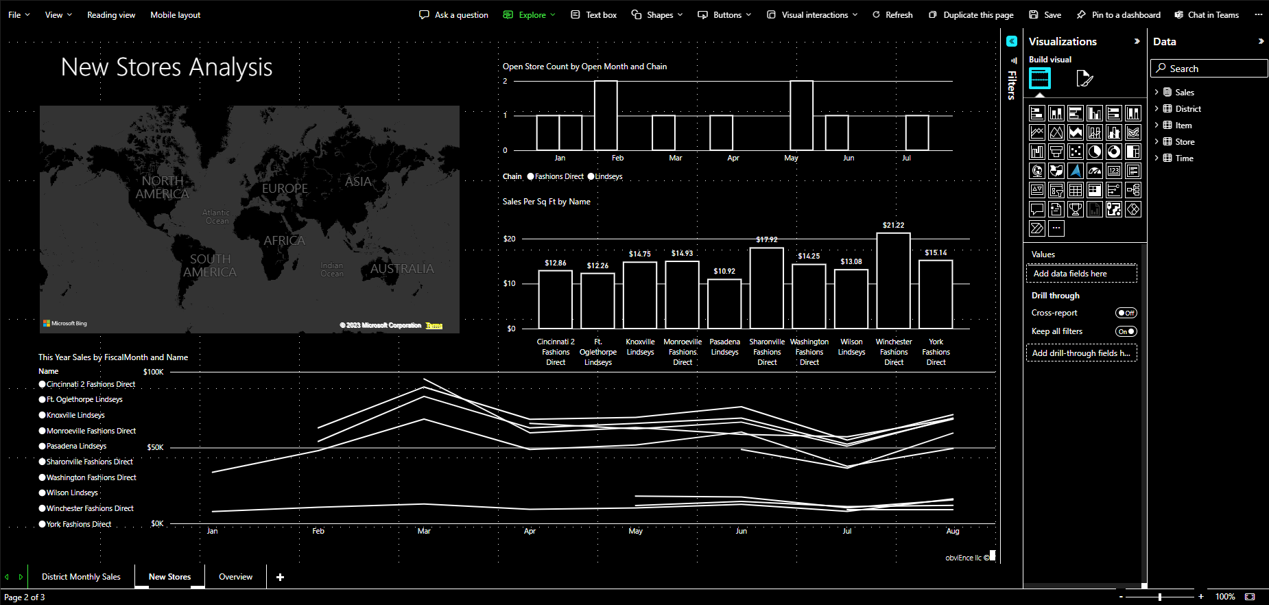 Power BI 서비스의 고대비 설정 스크린샷.