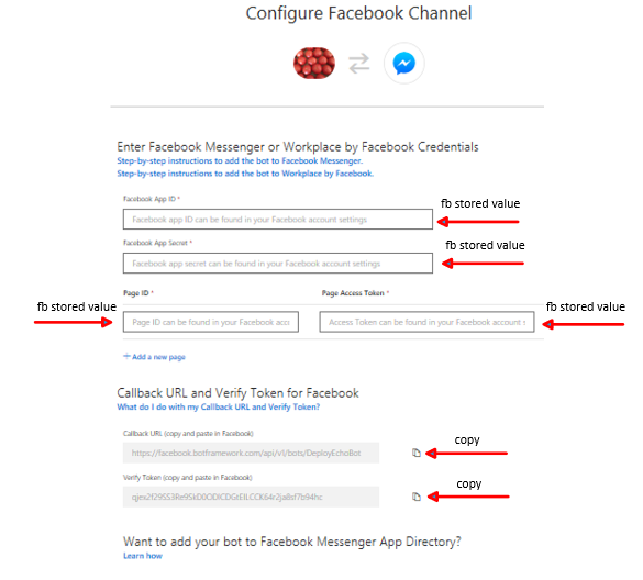 fb messenger channel config