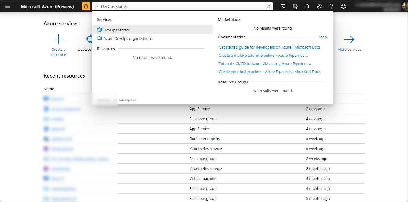 DevOps Starter 대시보드