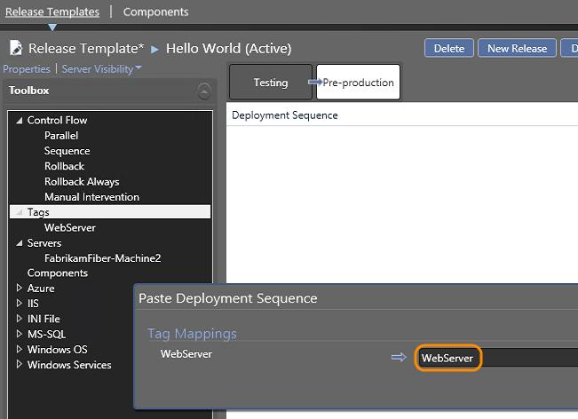 Right-click the stage tab; select Copy Deployment sequence; right-click the destination stage and choose Paste Deployment Sequence