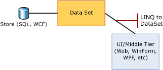 중간 계층과 DataSet 사이의 LINQ to DataSet