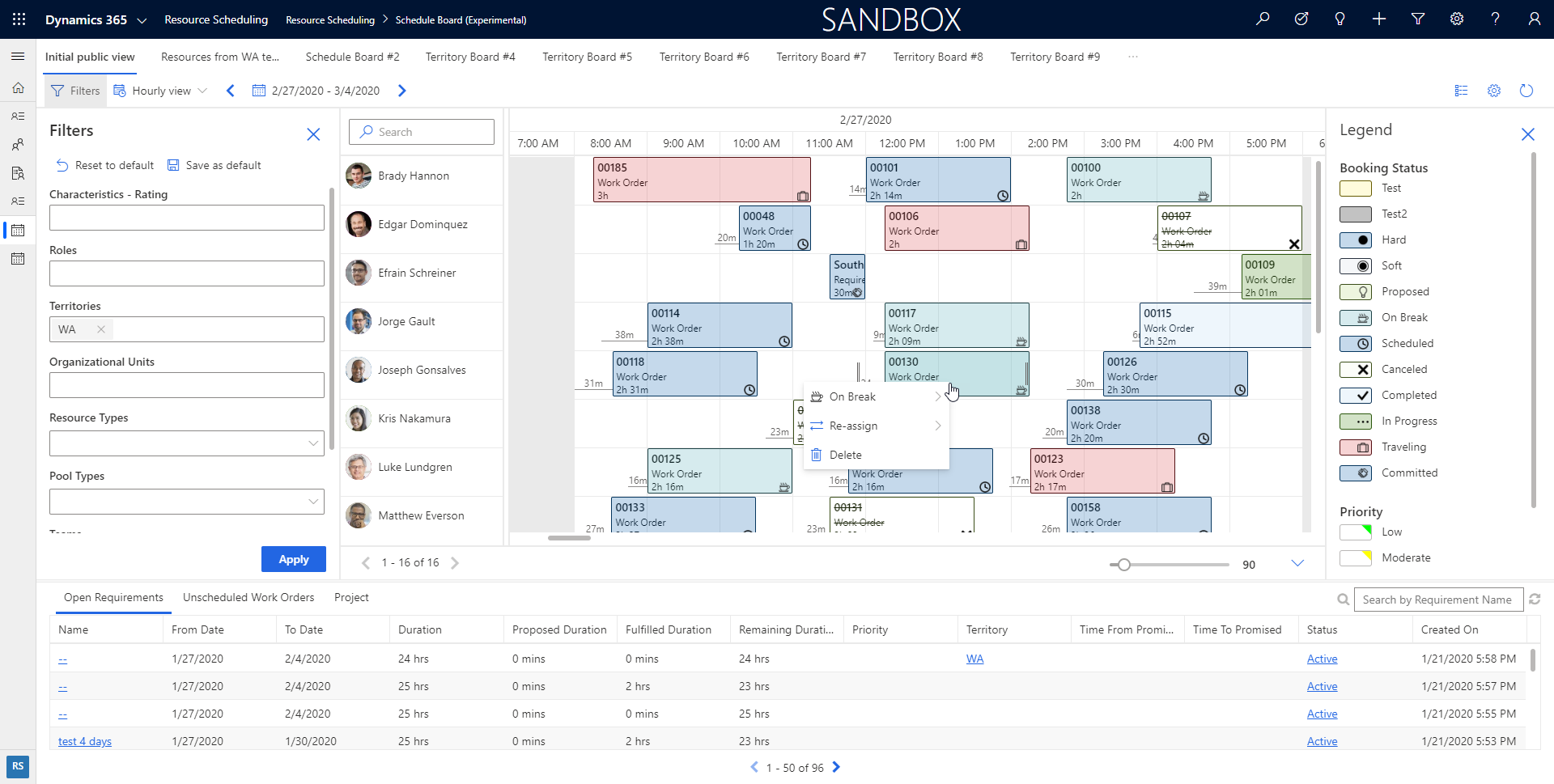 Next generation schedule board experience