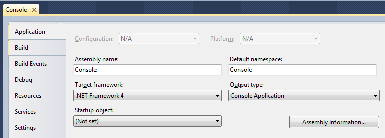 Set target framework