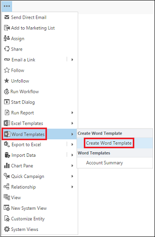 Dynamics 365 엔티티에서 Word 템플릿 만들기