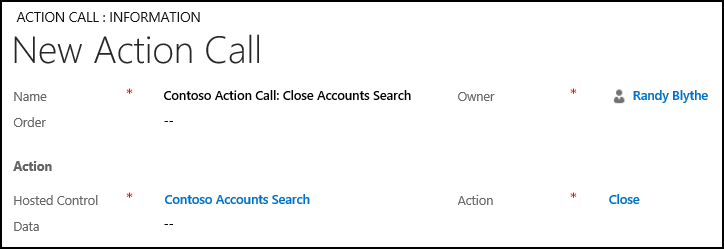 Create an action call in Unified Service Desk