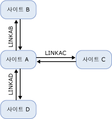 IP 사이트 링크의 허브 및 스포크 토폴로지