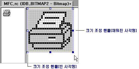 비트맵의 핸들 크기 조정