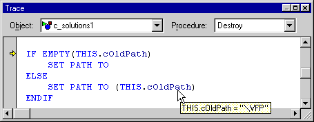 TraceValueTip screenshot foxpro