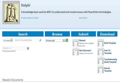 Figure 1. Delphi home page