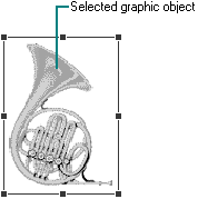 Selected graphic object with handles