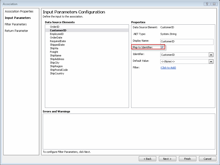 Map input parameter to identifier