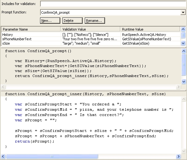 Prompt Function pane