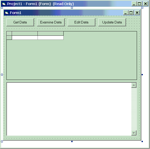 HelloData VB 애플리케이션을 위한 Form1 표시