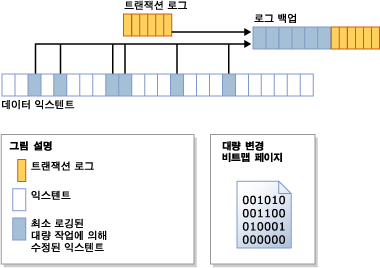 대량 변경 비트맵에서 변경된 익스텐트 식별