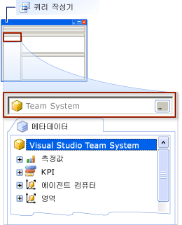 쿼리 작성기 - Team System 큐브 클릭