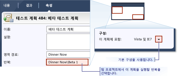 테스트 계획 속성