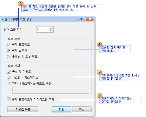 시퀀스 생성 대화 상자