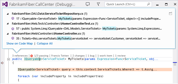 CodeLens - View references to this code