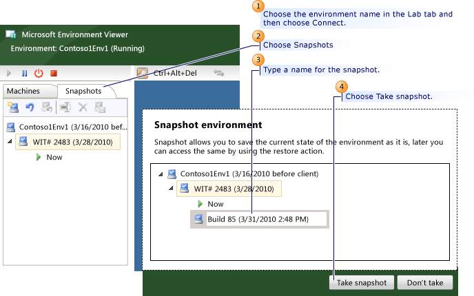 Steps to take snapshot