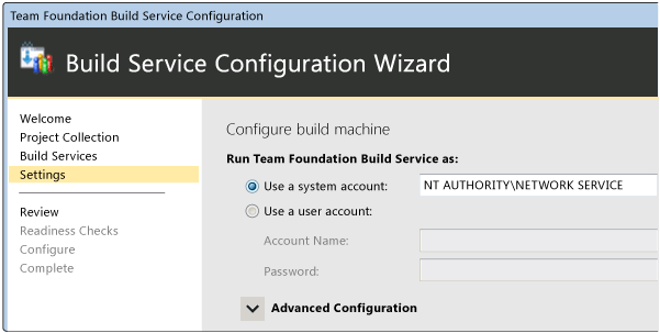 Build Service Settings