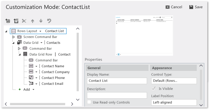 Customizing the running application