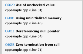 Code Analysis window