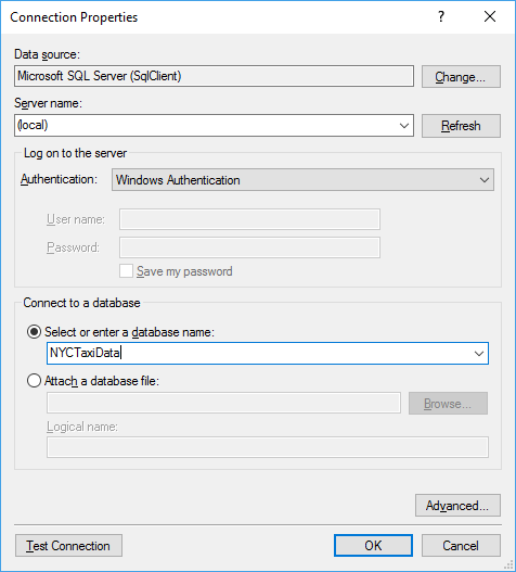 SQL Connection Dialog