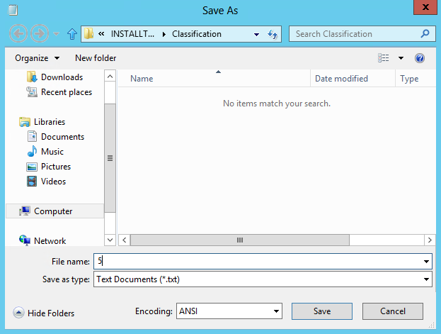 notepad save as dialog