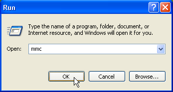 run dialog box