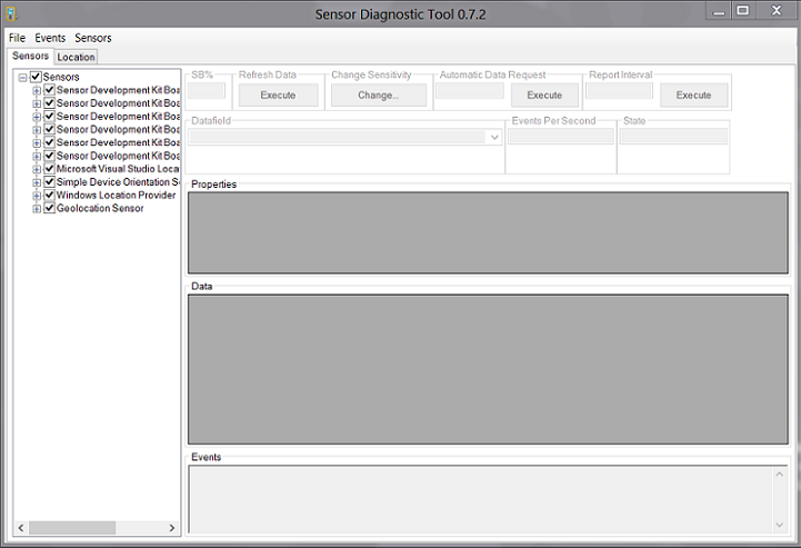 sensor diagnostic tool: startup.