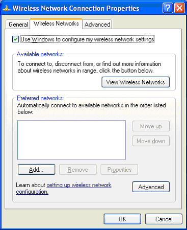 Figure 7 The Wireless Networks tab