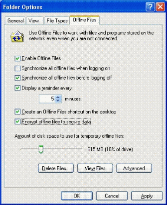 Figure 7: Encrypting the Offline Files database