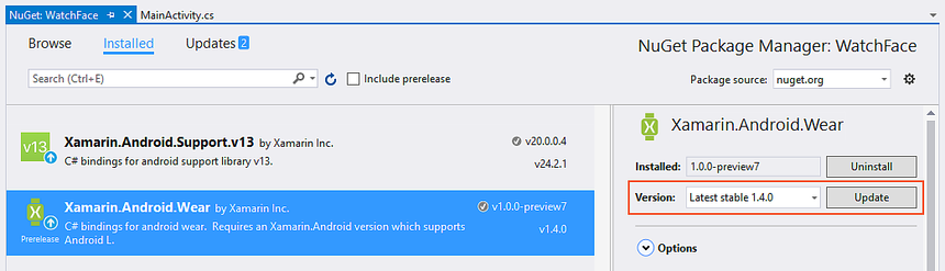 NuGet 패키지 관리자 추가