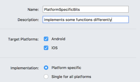 Configure platform-specific library for iOS and Android