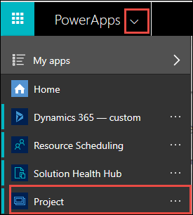 PowerApps 메뉴 항목