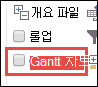 Gantt 차트 옵션입니다.