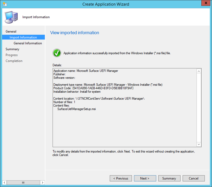 Surface UEFI Manager 설정의 정보가 자동으로 구문 분석됩니다.