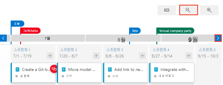 4개의 마커를 모두 보기로 가져오는 스크린샷