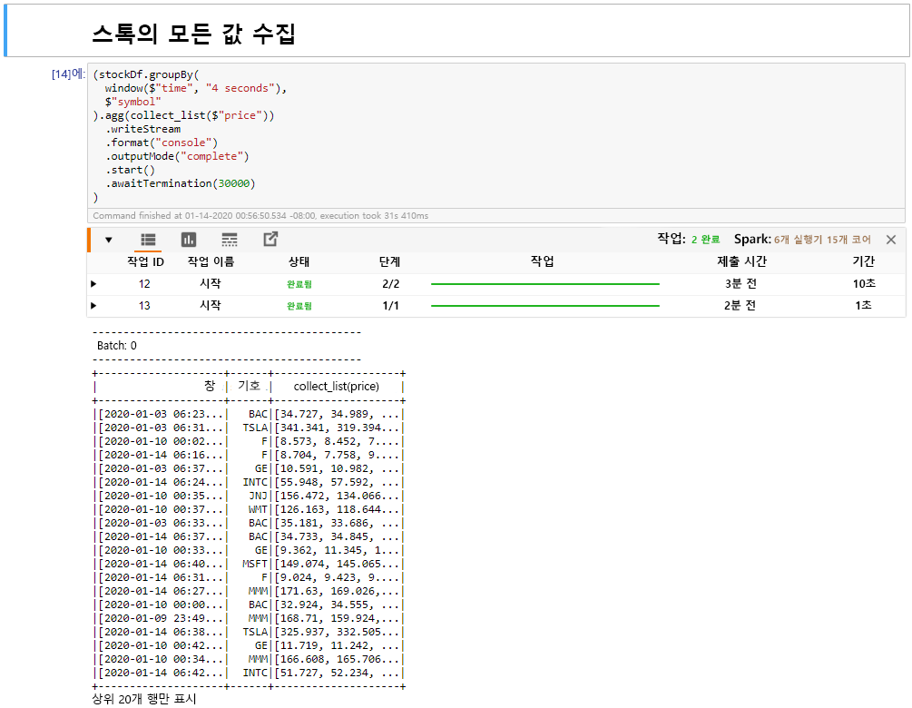 총집계 집합 함수를 사용하는 예