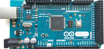 Arduino 메가 2560 R3 보드의 사진.