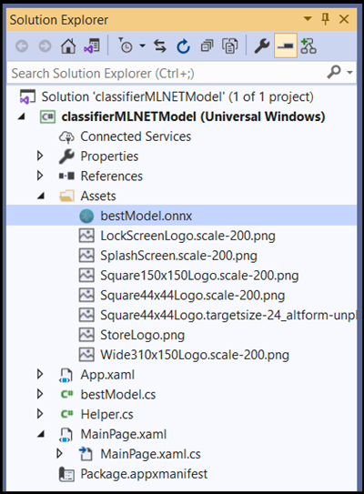 Project structure with ONNX model added